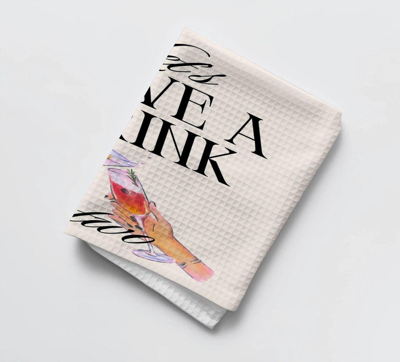 Let's Have a Drink... or Two Print – Playful, Cheerful & Fun canovaccio da cucina da PrintCessStudio