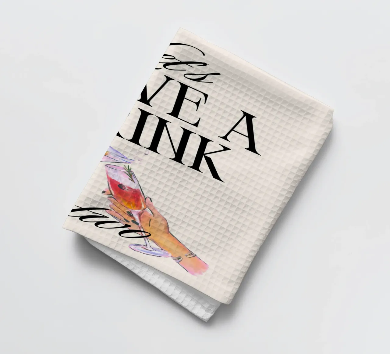 Let's Have a Drink... or Two Print – Playful, Cheerful & Fun torchon de PrintCessStudio