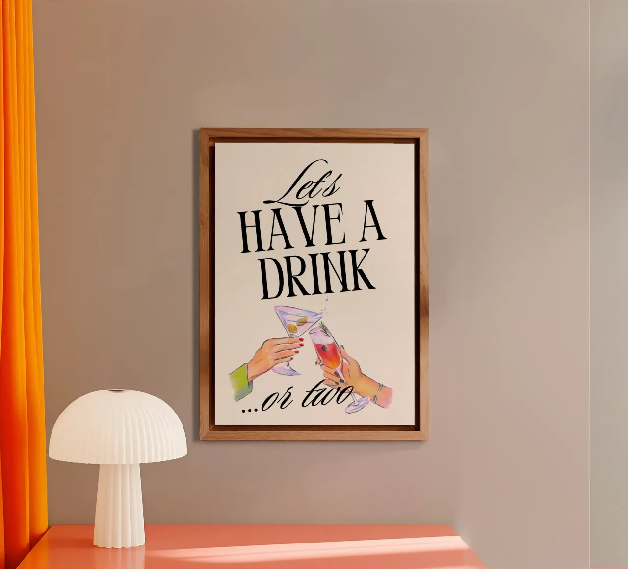 Let's Have a Drink... or Two Print – Playful, Cheerful & Fun alluminio dibond da PrintCessStudio