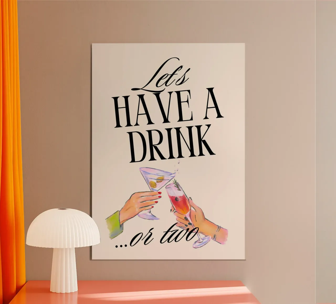 Let's Have a Drink... or Two Print – Playful, Cheerful & Fun alluminio dibond da PrintCessStudio