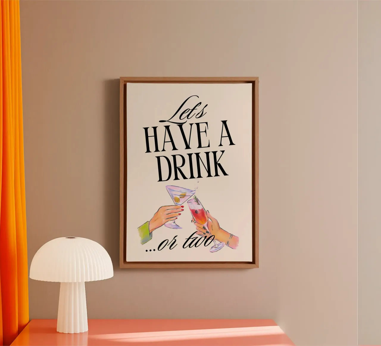 Let's Have a Drink... or Two Print – Playful, Cheerful & Fun canvas van PrintCessStudio