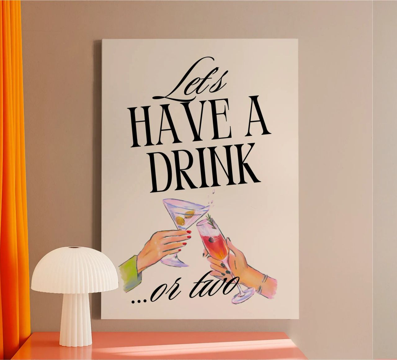 Let's Have a Drink... or Two Print – Playful, Cheerful & Fun tela da PrintCessStudio