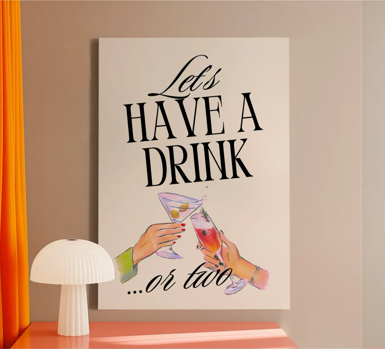 Let's Have a Drink... or Two Print – Playful, Cheerful & Fun canvas van PrintCessStudio