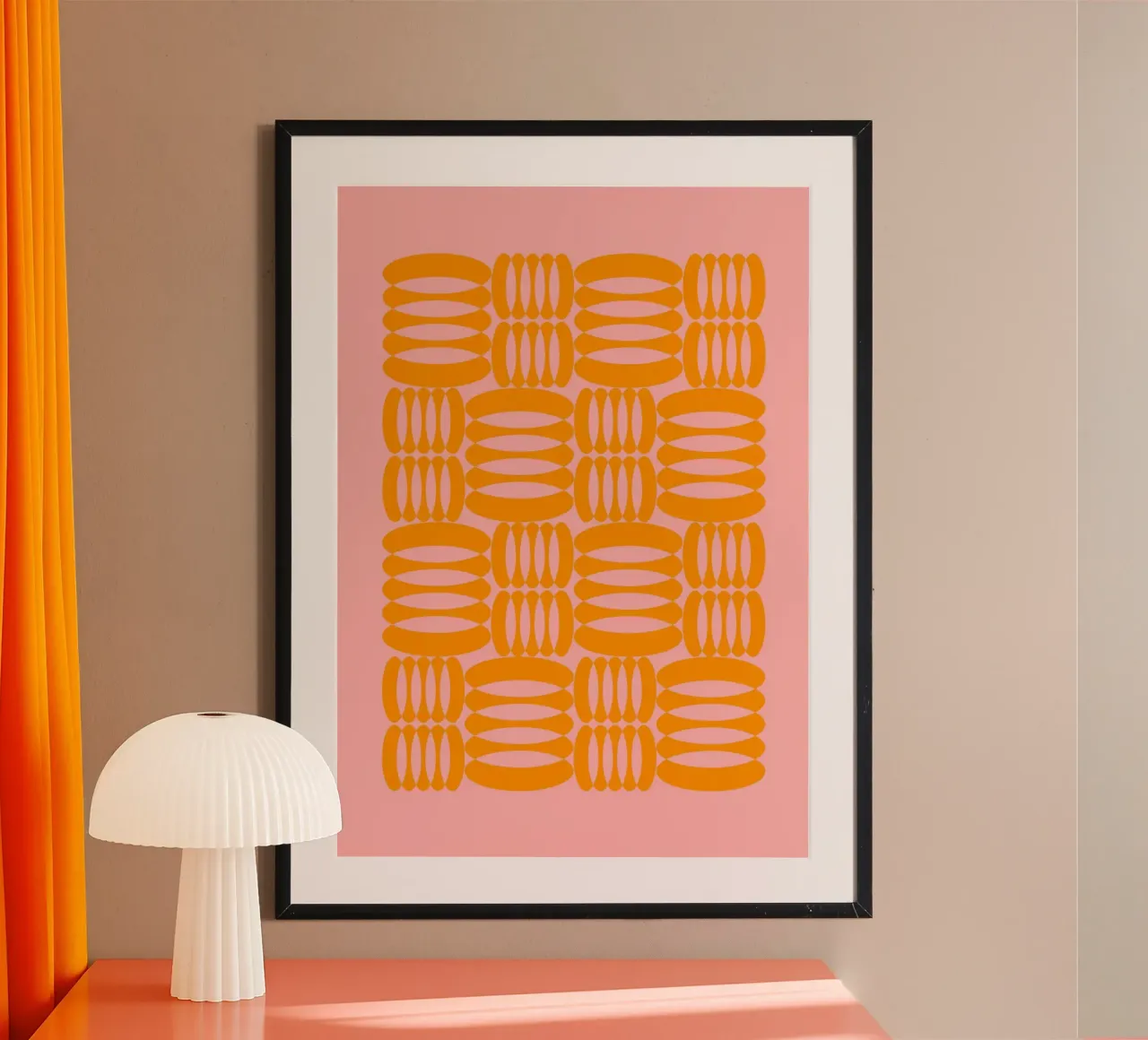 Abstract Pink & Orange Print – Vibrant, Bold, and Expressive carta hahnemühle da PrintCessStudio