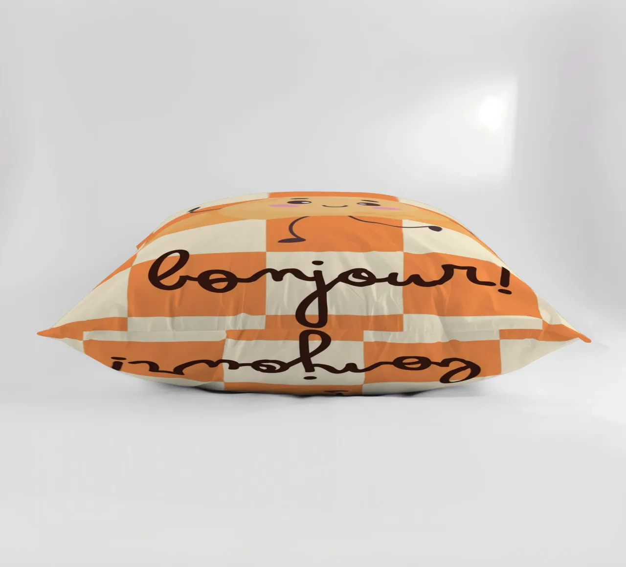 Bonjour Croissant Print – Cute, Cozy & Fun cuscino da PrintCessStudio
