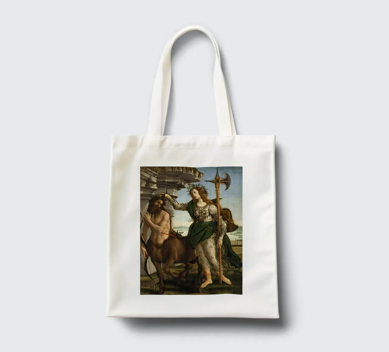 Sandro Botticelli - Pallade e il Centauro borsa in juta da Timeless Artworks
