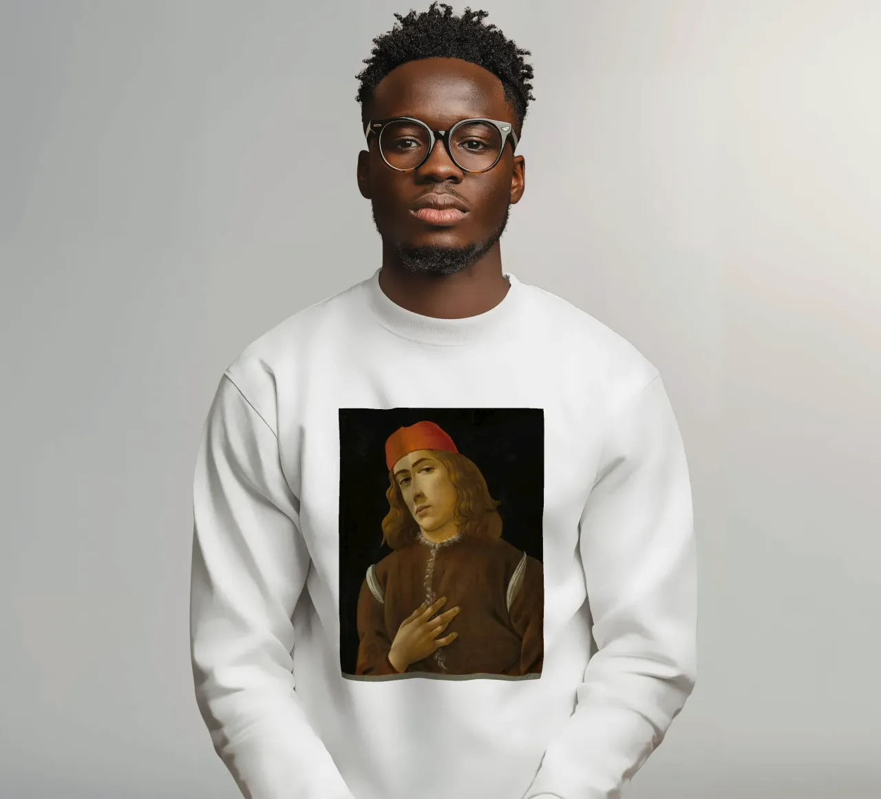 Sandro Botticelli - Retrato de un joven sudadera de Timeless Artworks