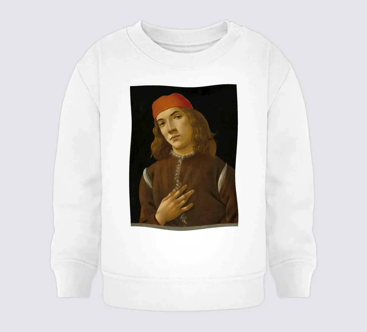 Sandro Botticelli - Ritratto di giovane uomo felpa neonato da Timeless Artworks