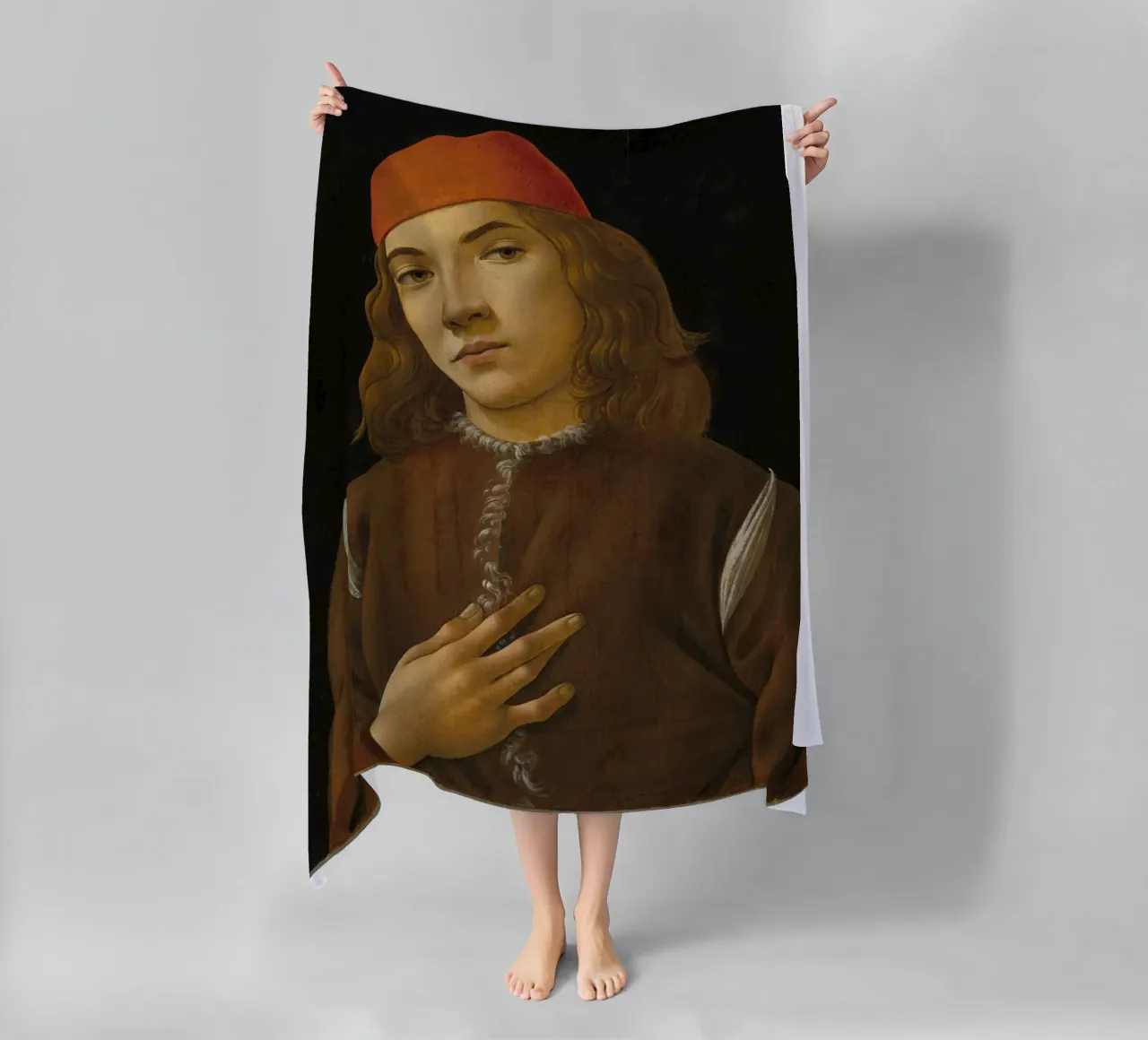 Sandro Botticelli - Ritratto di giovane uomo telo mare da Timeless Artworks