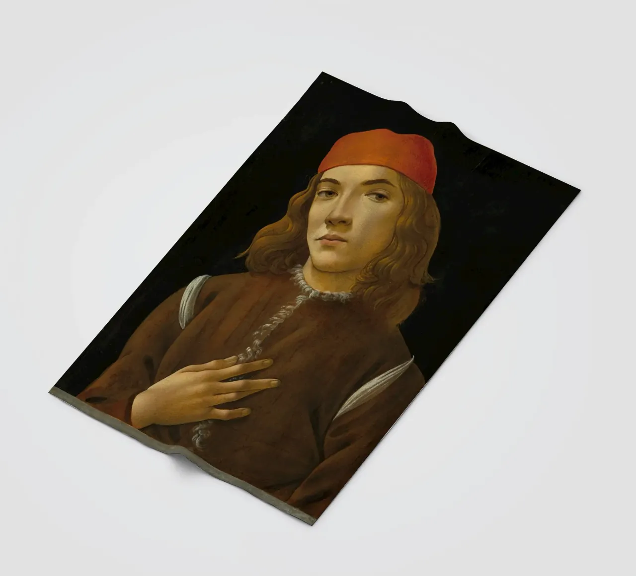 Sandro Botticelli - Portrait of a Young Man fleece blanket by Timeless Artworks