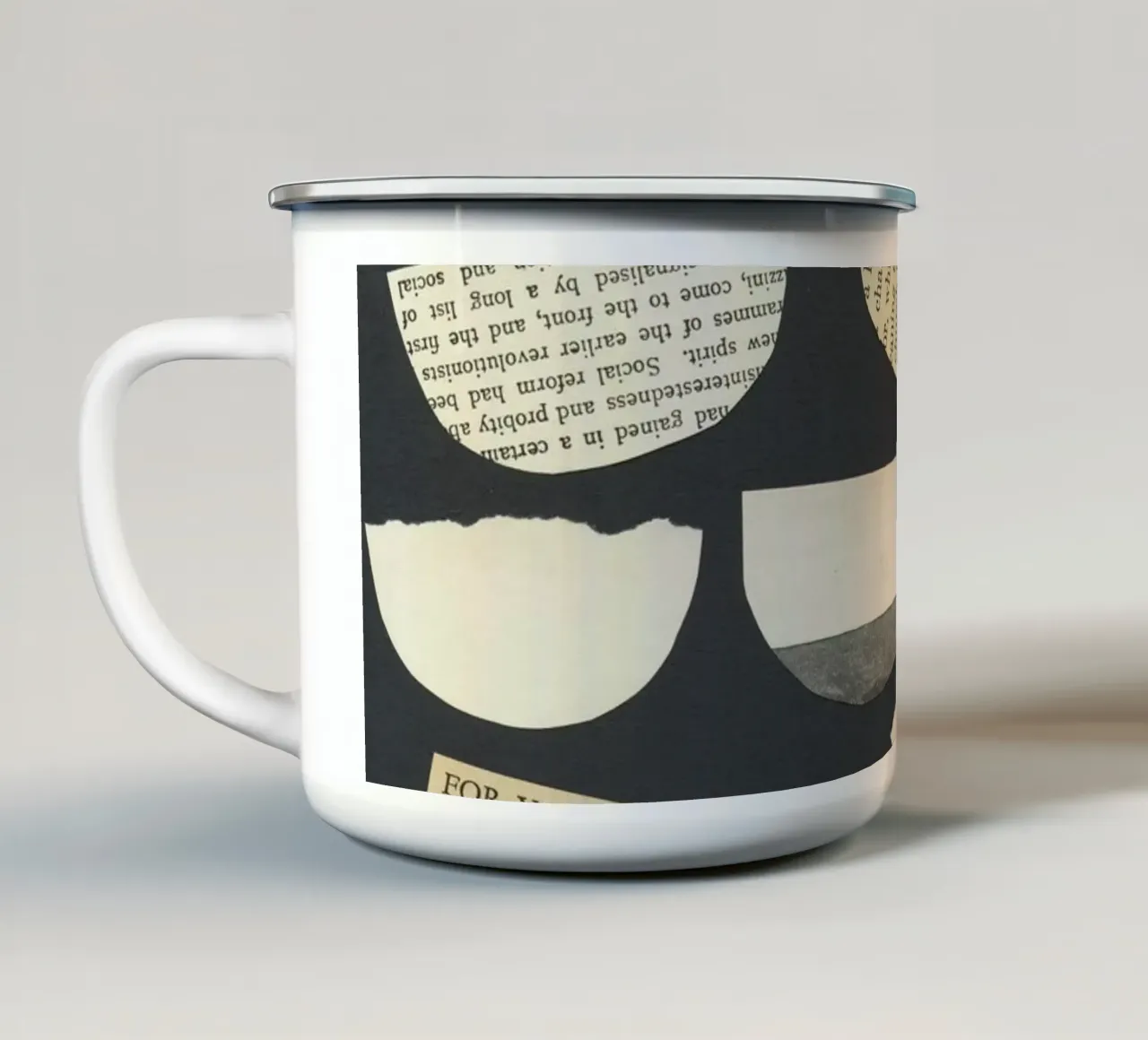 Parole libere tazza in smalto da Cassia Beck Collage