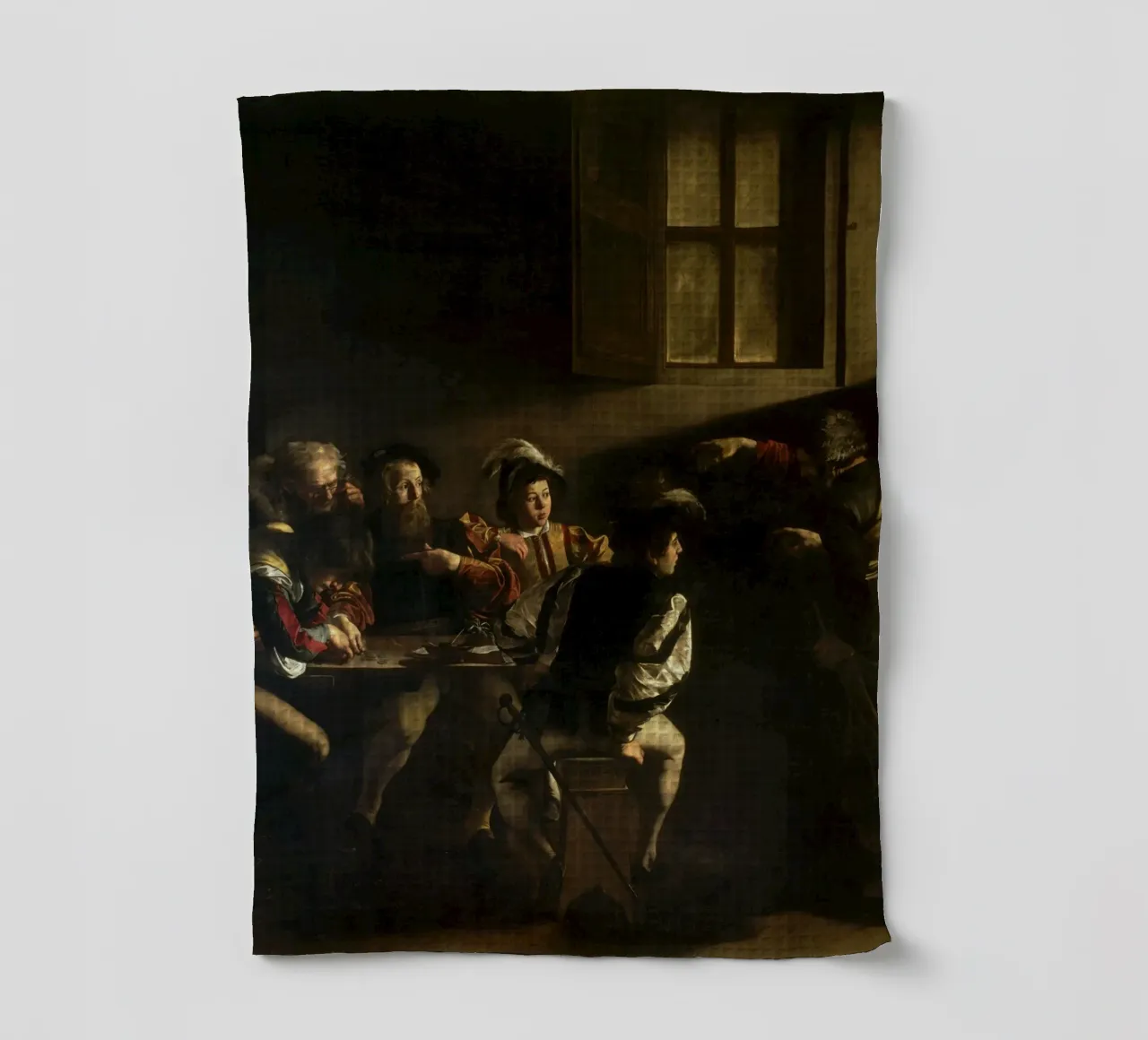 Caravaggio - La chiamata di San Matteo canovaccio da cucina da Timeless Artworks
