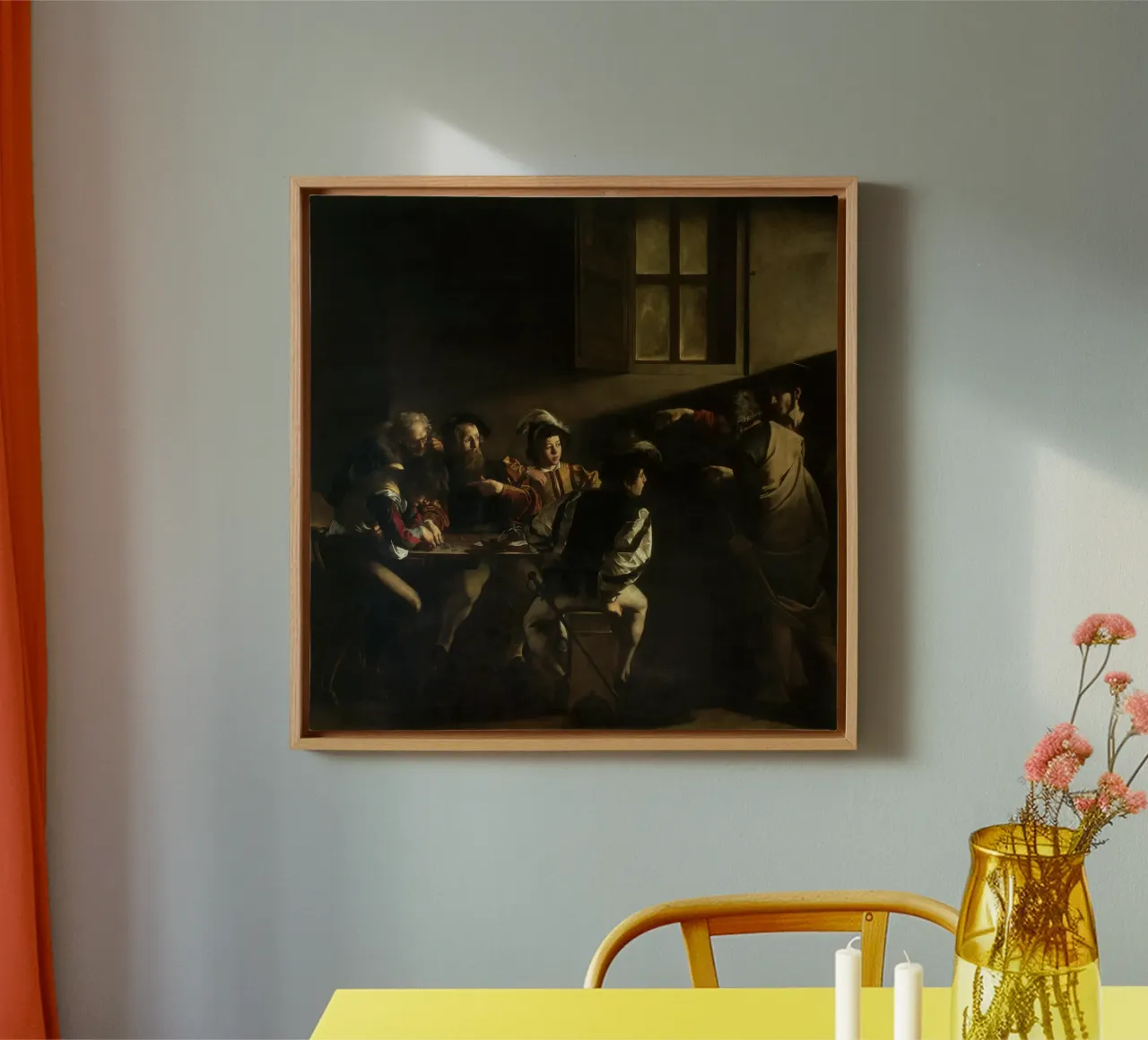 Caravaggio - The Calling of Saint Matthew canvas with Floater frame by Timeless Artworks