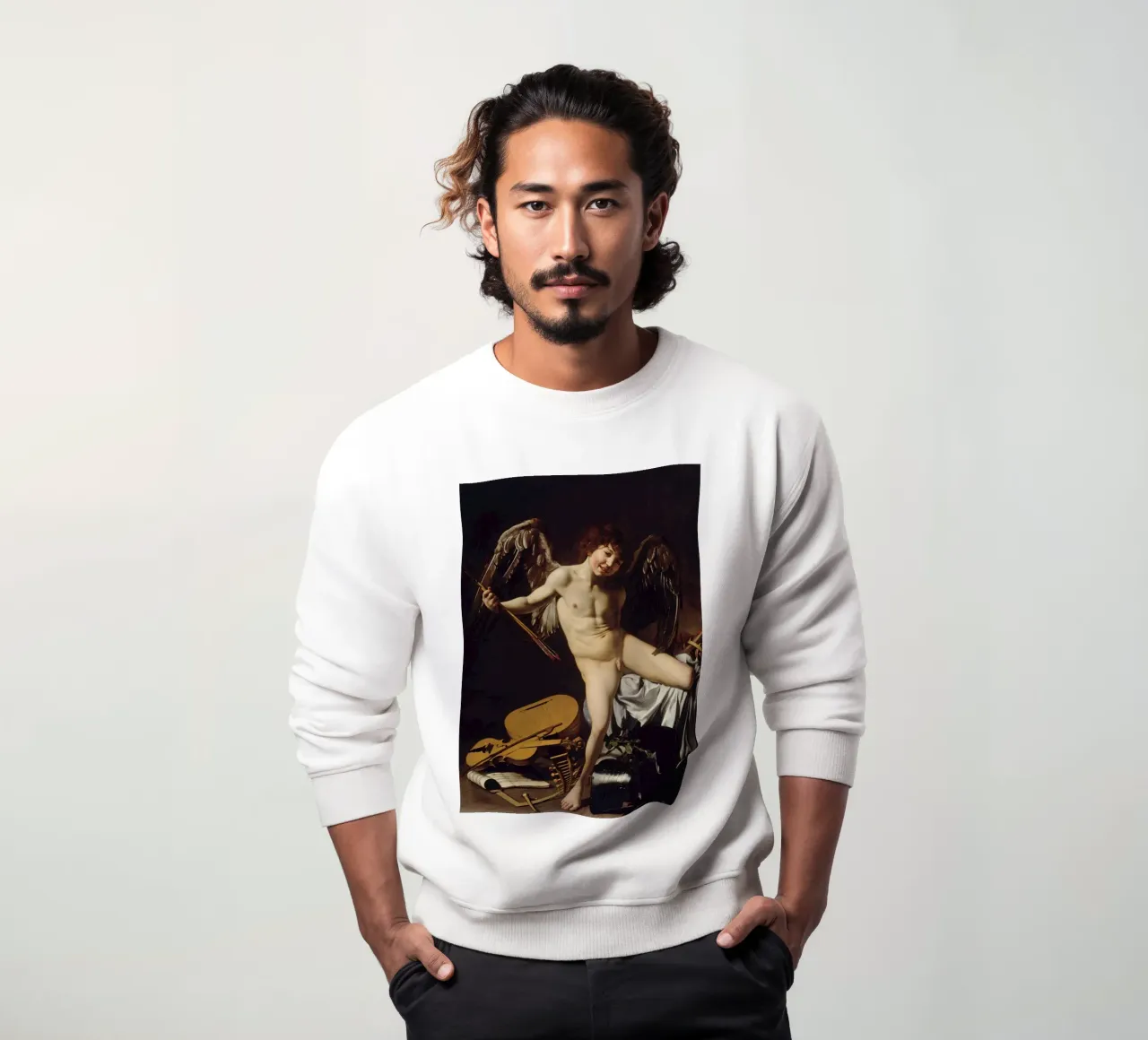 Caravaggio - Cupido come vincitore L'amore vince tutto felpa da Timeless Artworks