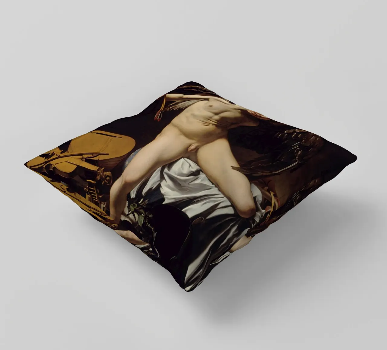 Caravaggio - Cupido come vincitore L'amore vince tutto cuscino da Timeless Artworks