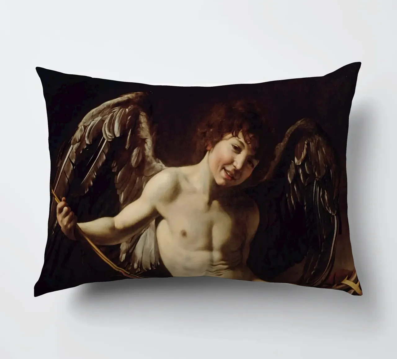 Caravaggio - Cupido come vincitore L'amore vince tutto cuscino da Timeless Artworks