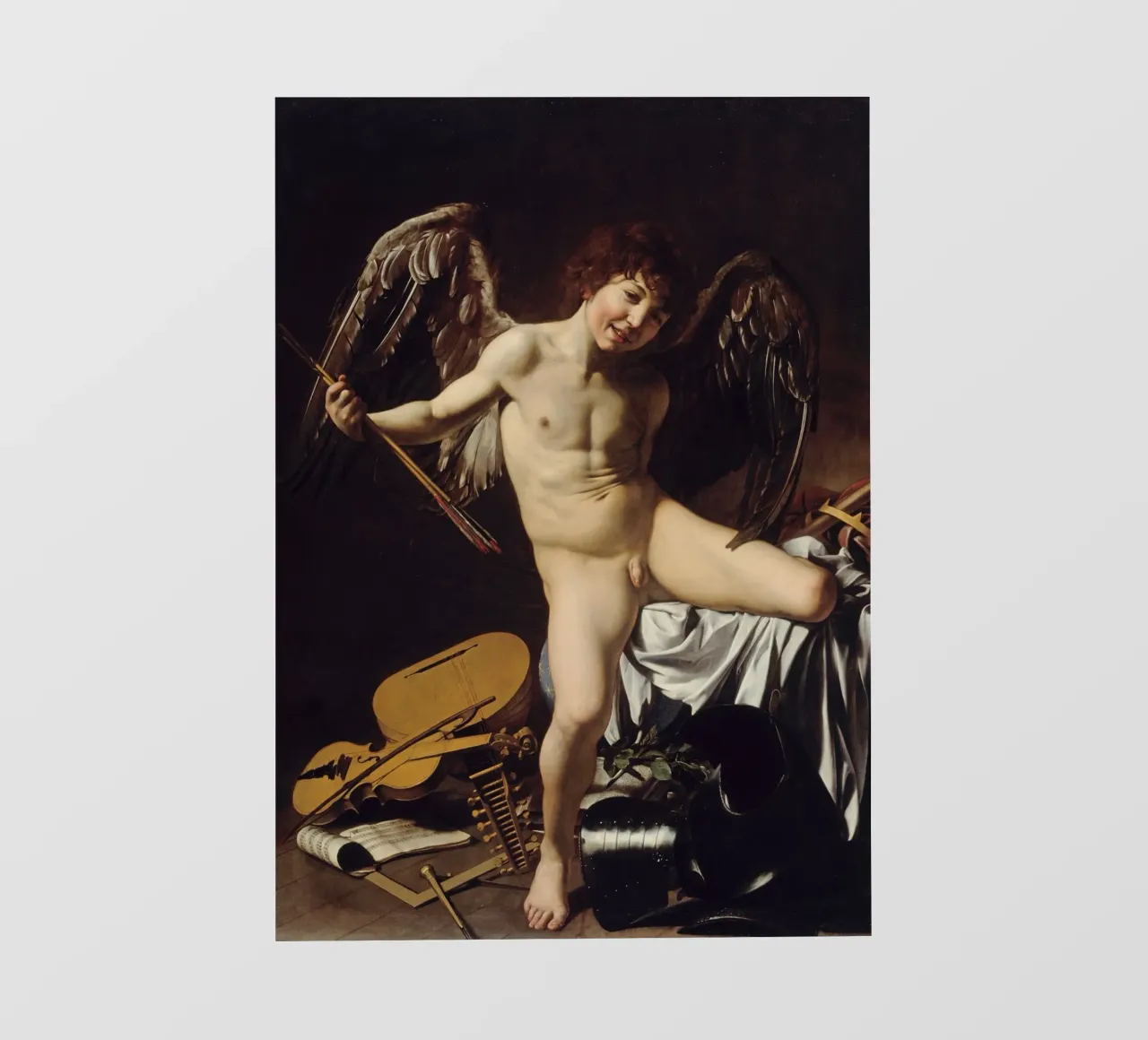 Caravaggio - Cupido come vincitore L'amore vince tutto pellicola backlit da Timeless Artworks