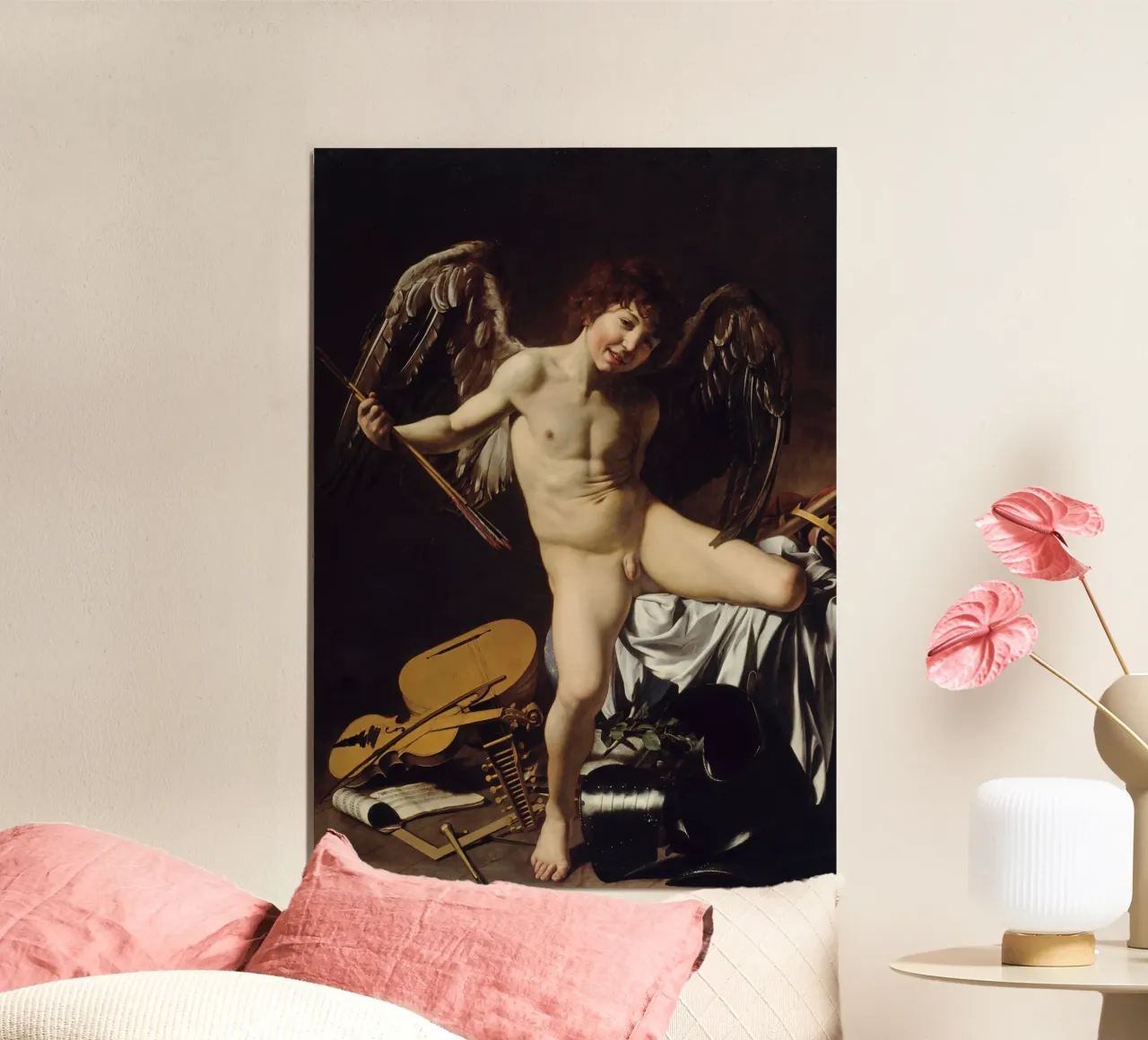 Caravaggio - Cupido come vincitore L'amore vince tutto alluminio dibond da Timeless Artworks