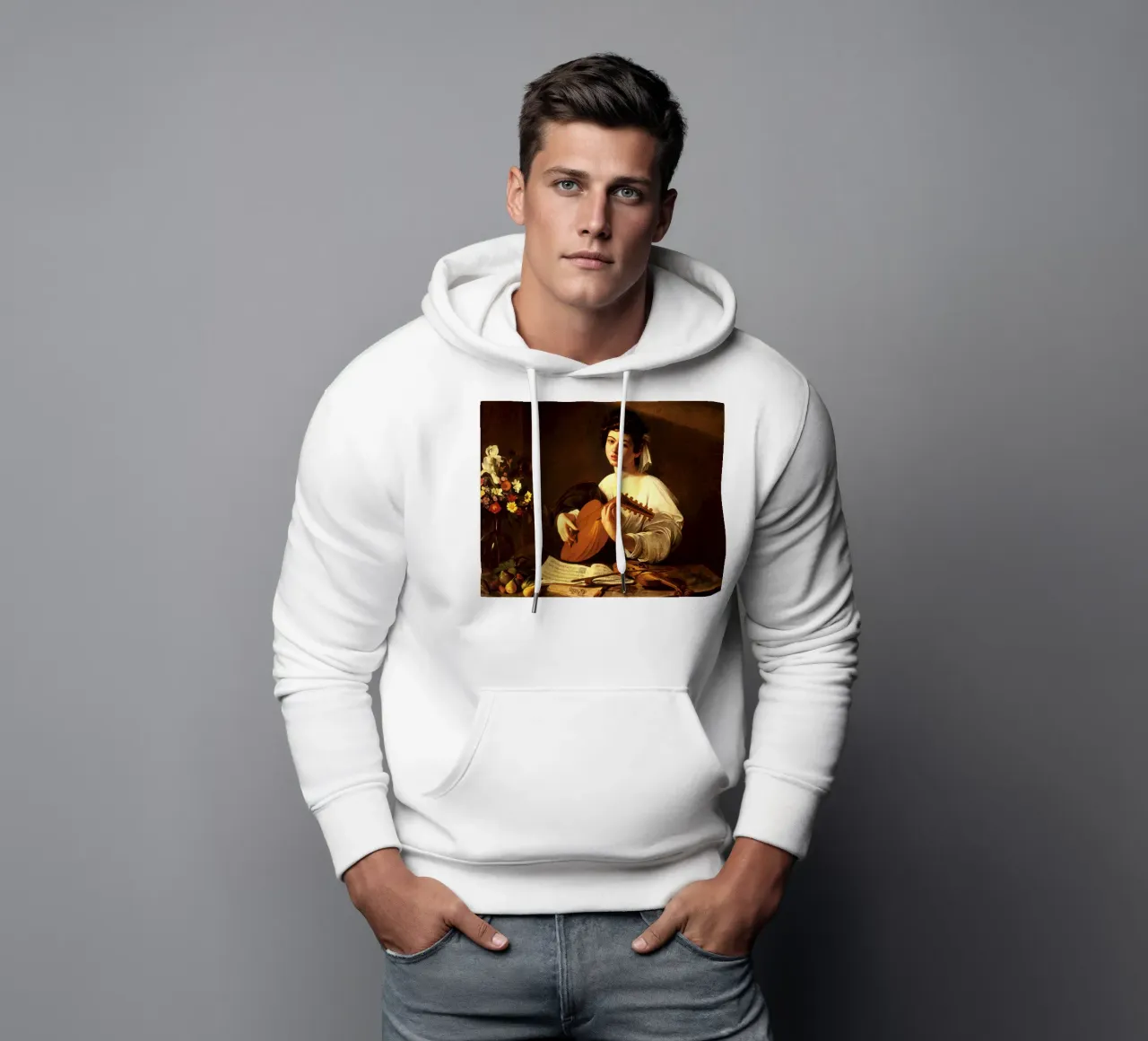 Caravaggio - The Lute Player felpa con cappuccio da Timeless Artworks