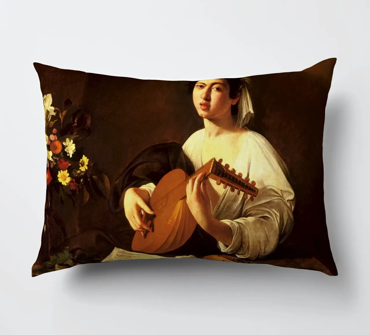 Caravaggio - The Lute Player cuscino da Timeless Artworks