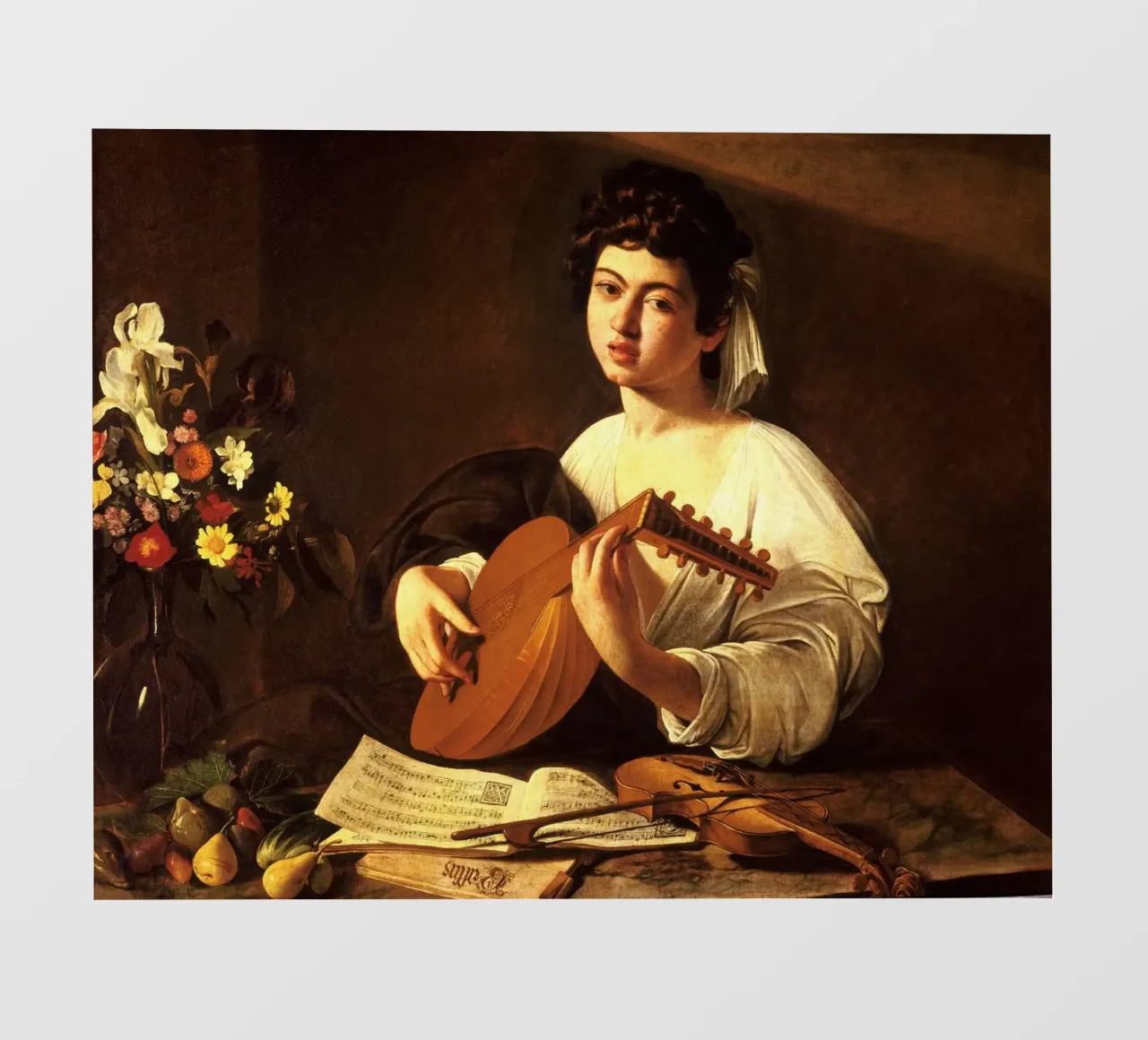 Caravaggio - The Lute Player pellicola backlit da Timeless Artworks