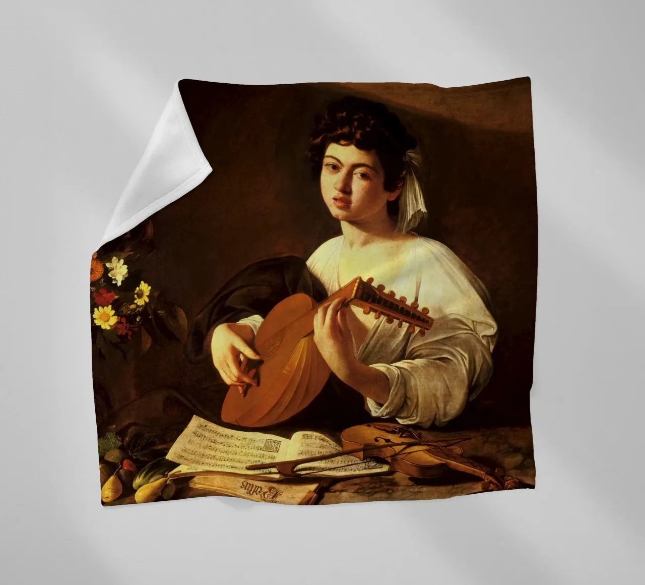 Caravaggio - The Lute Player coperta in pile da Timeless Artworks