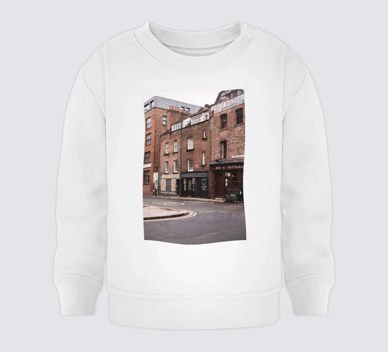 Londra, Inghilterra I Architettura in mattoni a Spitafields felpa neonato da Julie Travel Photography