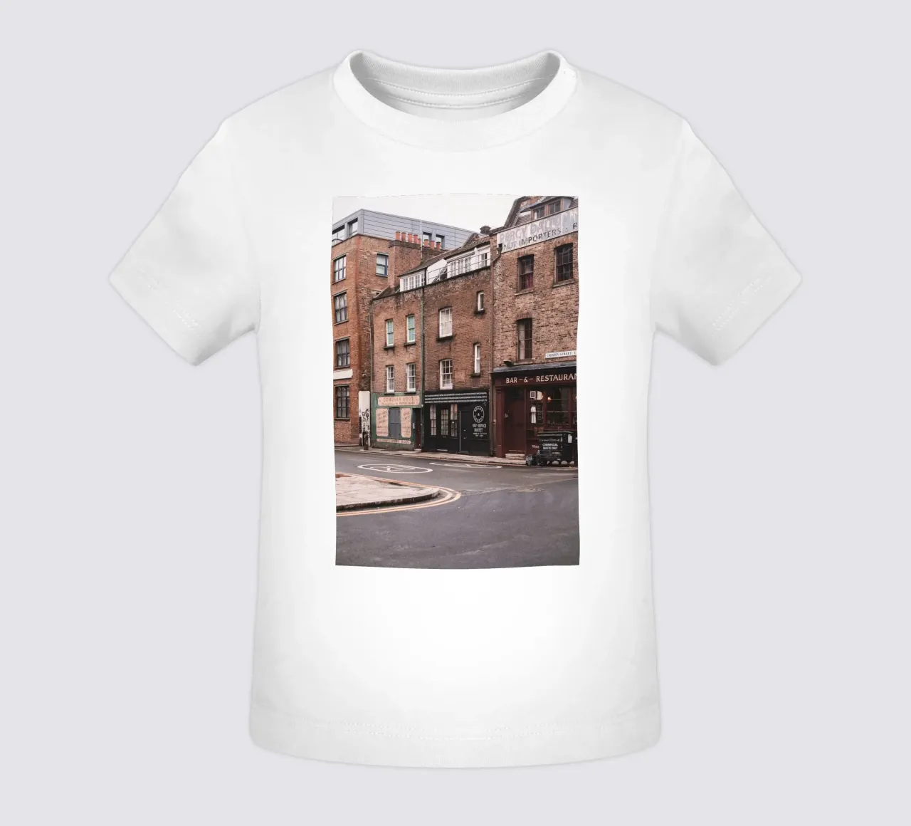 Londres, Inglaterra I Arquitectura de ladrillo en Spitafields camiseta de bebé de Julie Travel Photography