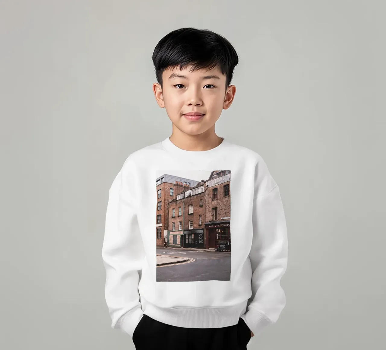London, England I Brick architecture in Spitafields kids sweatshirt by Julie Travel Photography