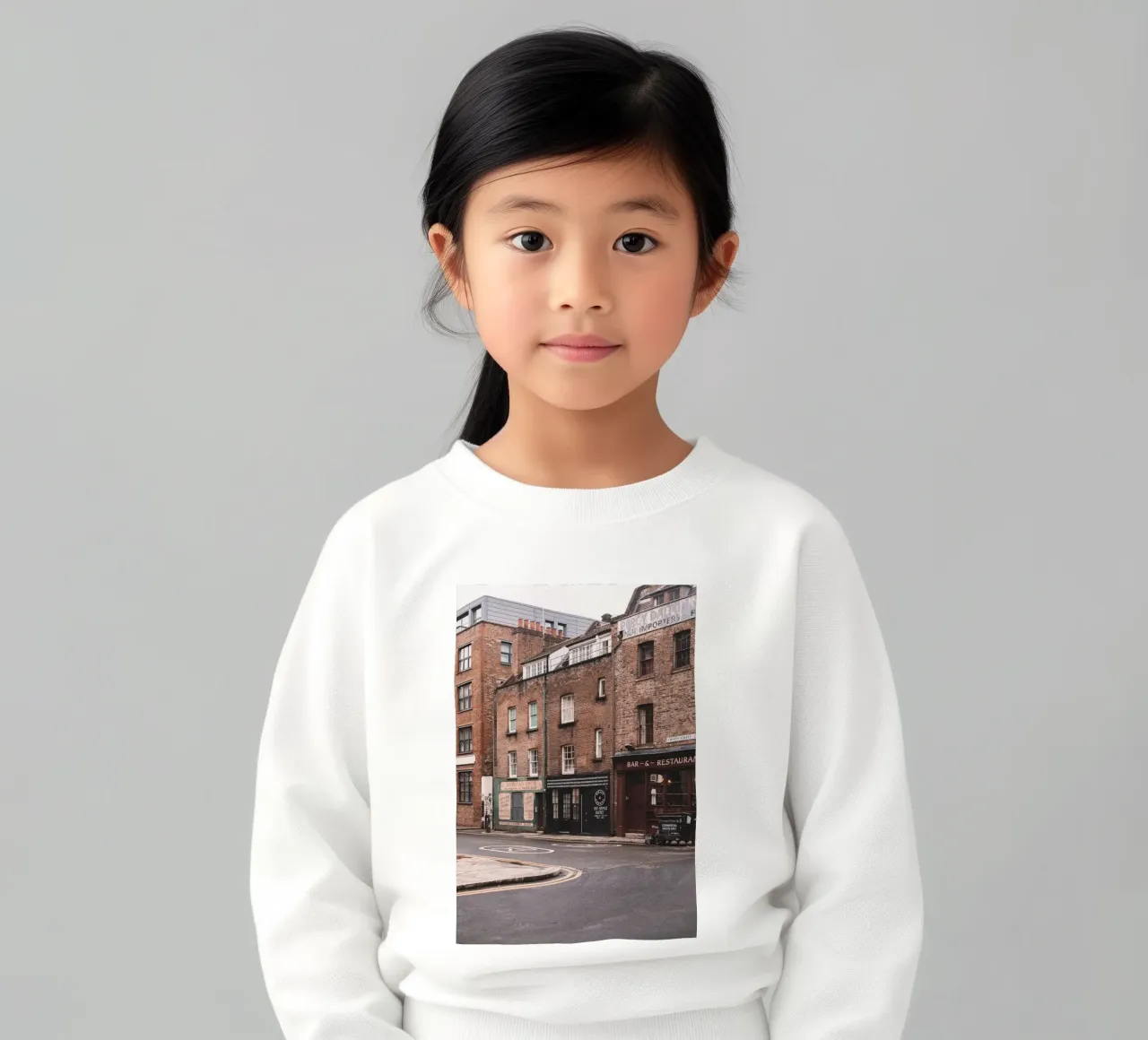 London, England I Brick architecture in Spitafields kids sweatshirt by Julie Travel Photography