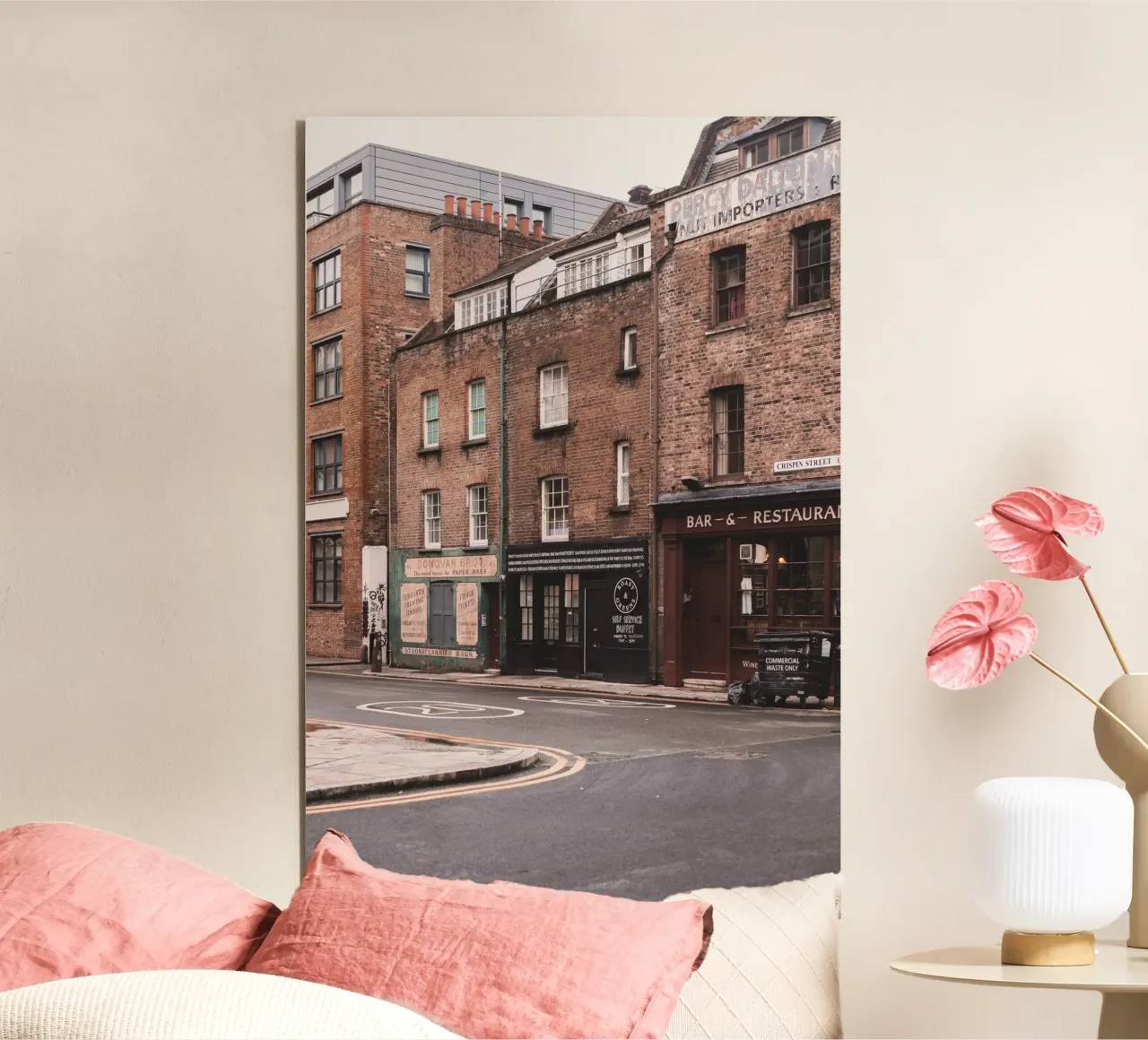 Londra, Inghilterra I Architettura in mattoni a Spitafields alluminio dibond da Julie Travel Photography