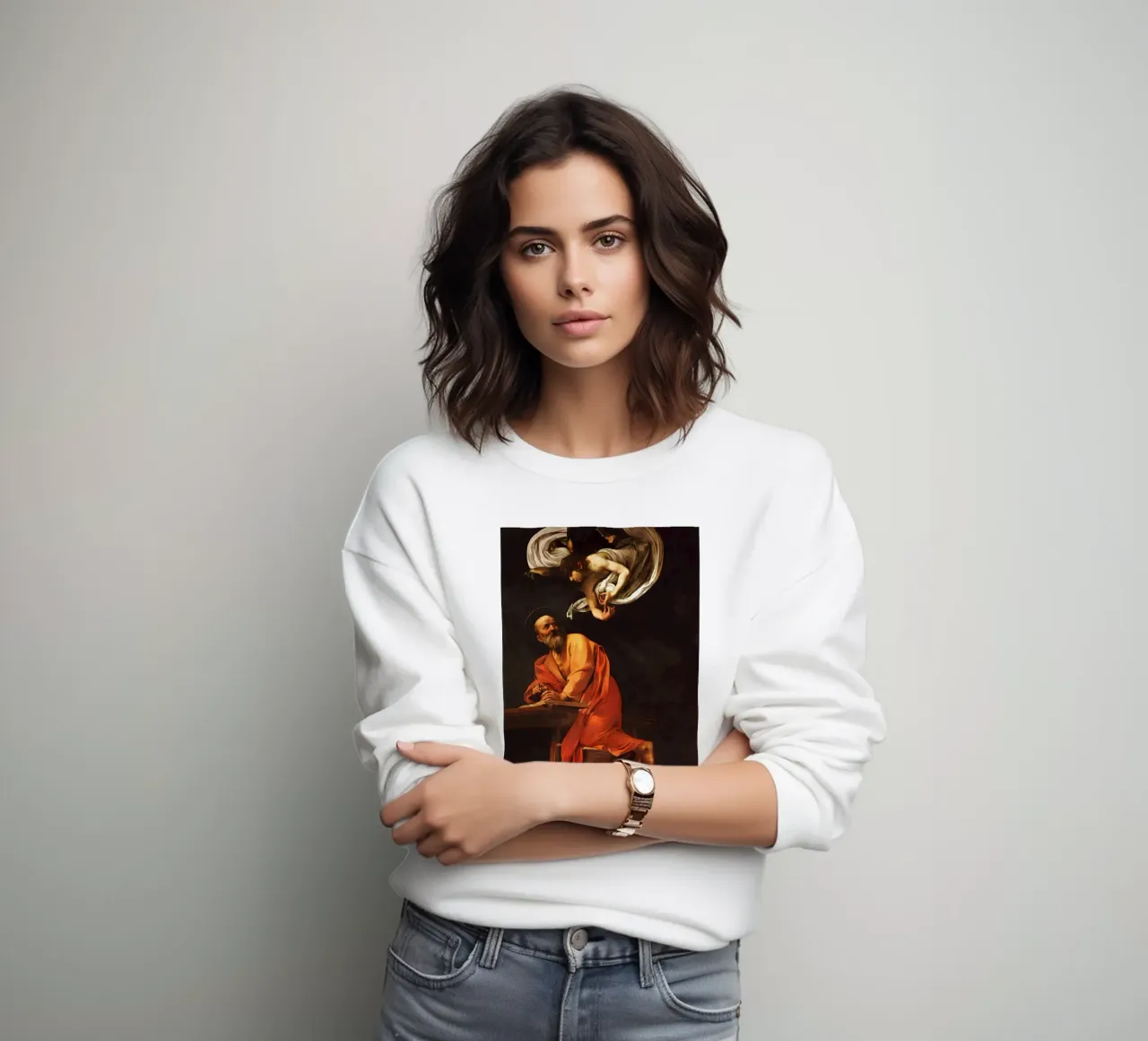 Caravaggio - L'ispirazione di San Matteo felpa da Timeless Artworks