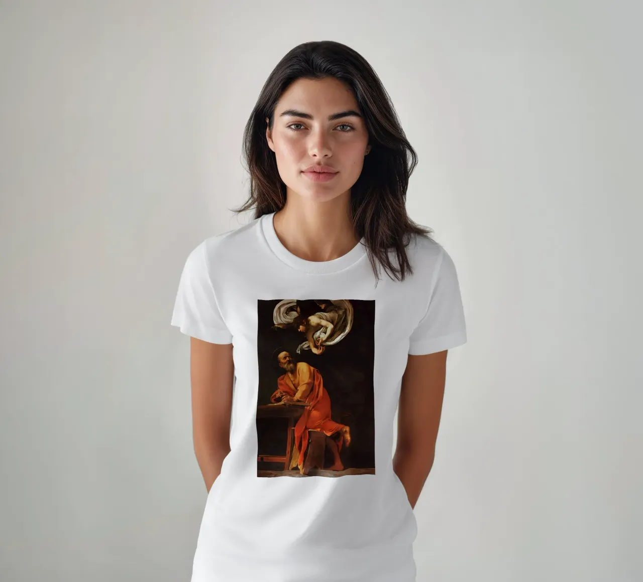 Caravaggio - L'ispirazione di San Matteo t-shirt da Timeless Artworks