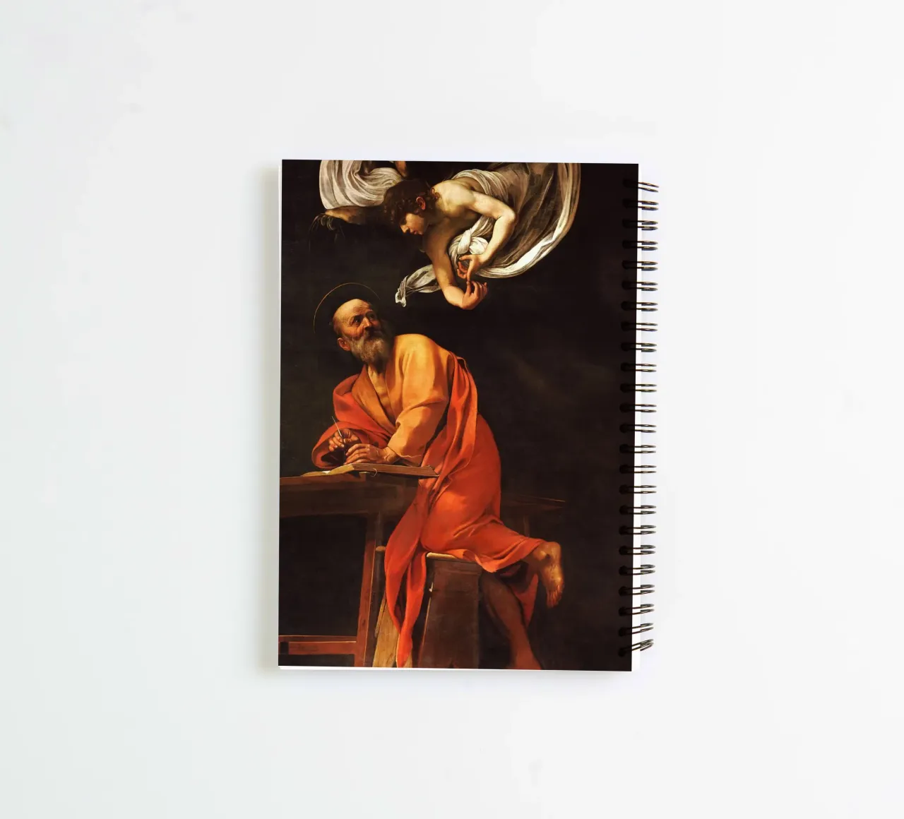 Caravaggio - The Inspiration of Saint Matthew spiral notebook by Timeless Artworks