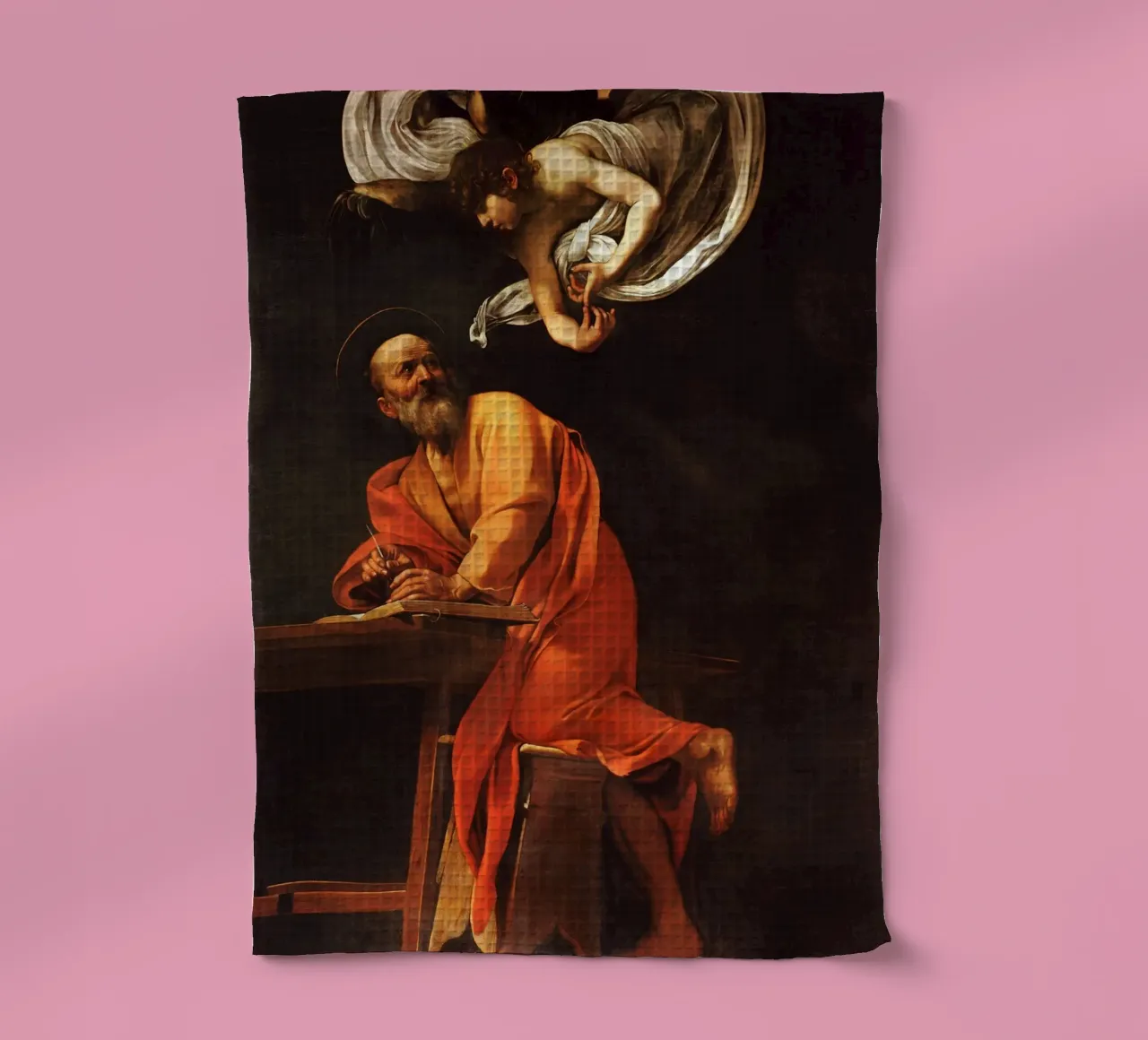 Caravaggio - L'ispirazione di San Matteo canovaccio da cucina da Timeless Artworks