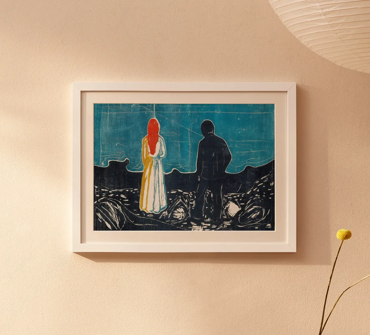Edvard Munch - Due esseri umani (I solitari) poster con telaio in plastica da Timeless Artworks