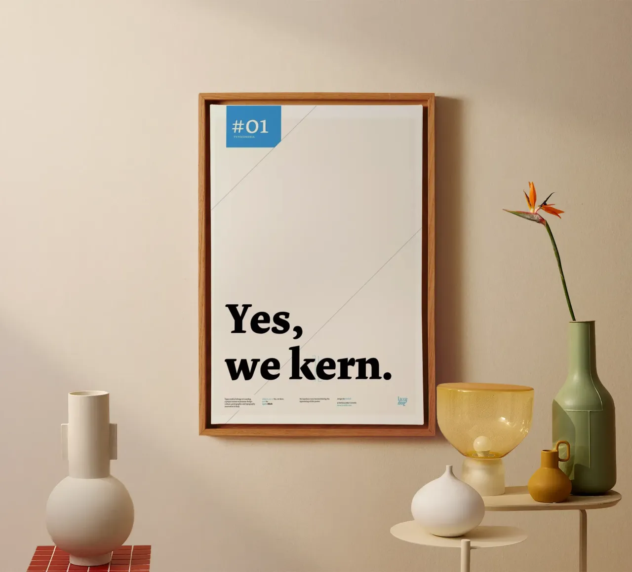 Yes we kern tela con Cornice a cassetta da Stefano Joker Lionetti
