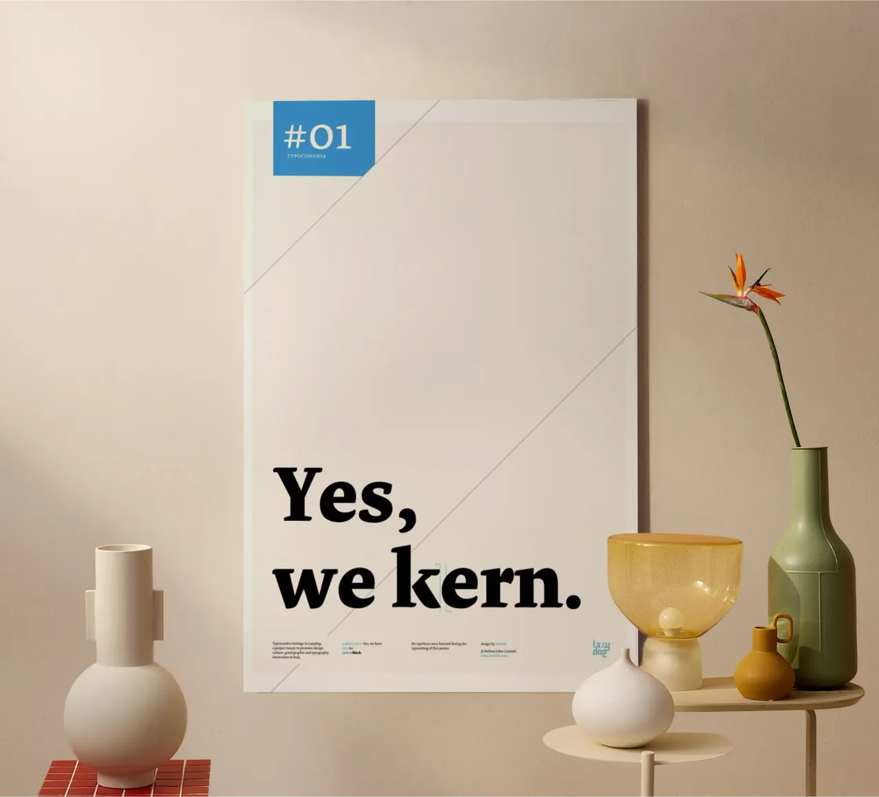 Yes we kern tela con Cornice a cassetta da Stefano Joker Lionetti