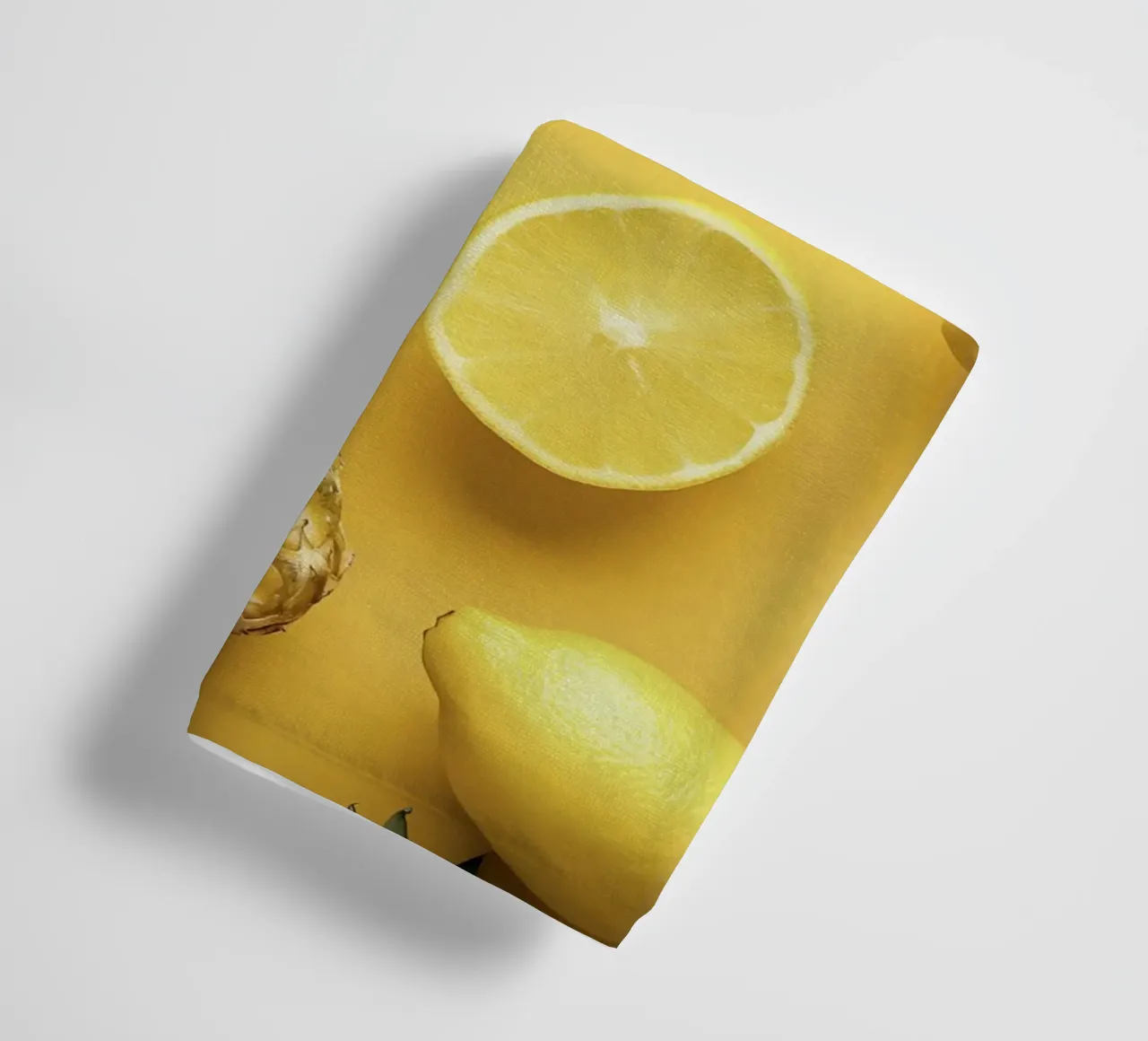 Yellow lemons and pineapple collection towel by Cat Grafic Design