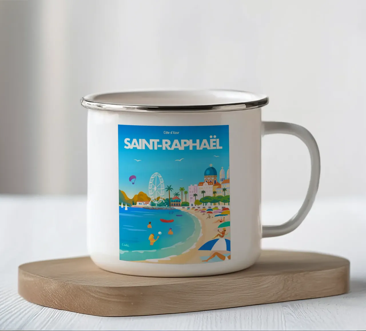 Saint-Raphaël tazza in smalto da C.WILL