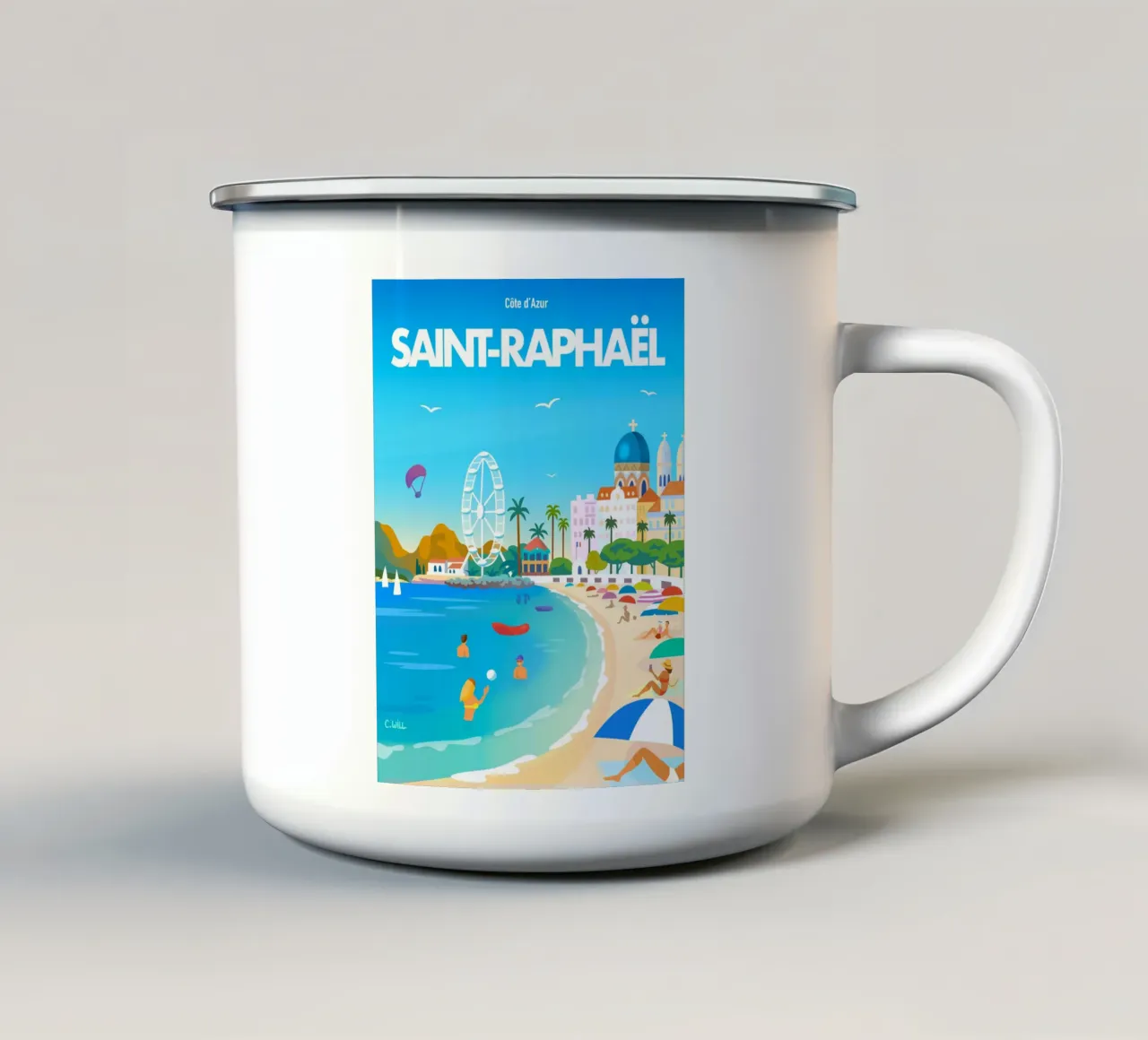 Saint-Raphaël tazza in smalto da C.WILL