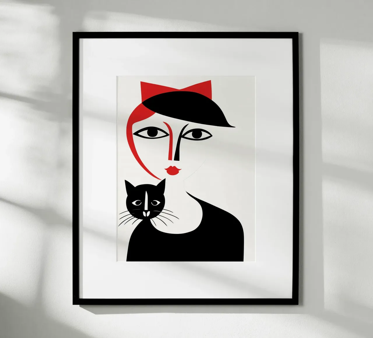 Abstracte Kat Vrouw | Kunstdruk poster van Autofocus