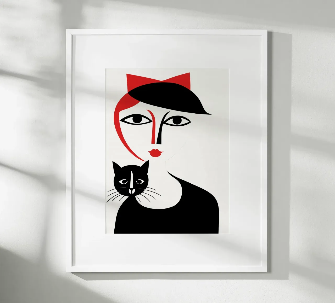 Abstracte Kat Vrouw | Kunstdruk poster van Autofocus