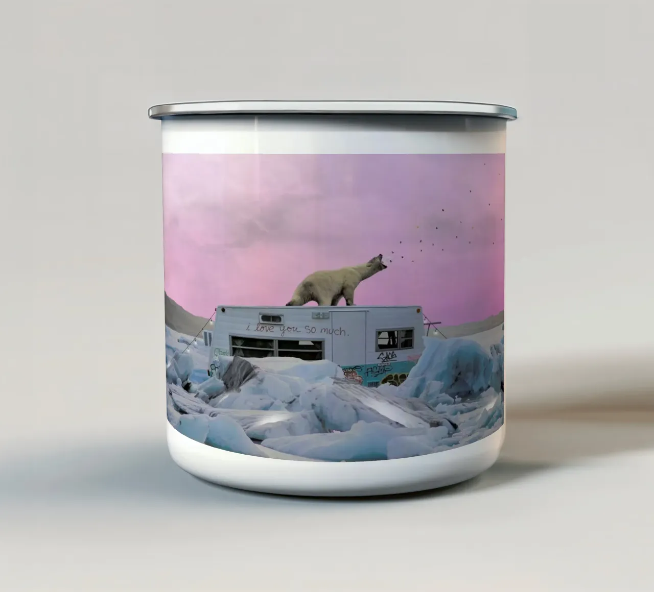 Breaking the Ice mug en émail de Jason Brueck