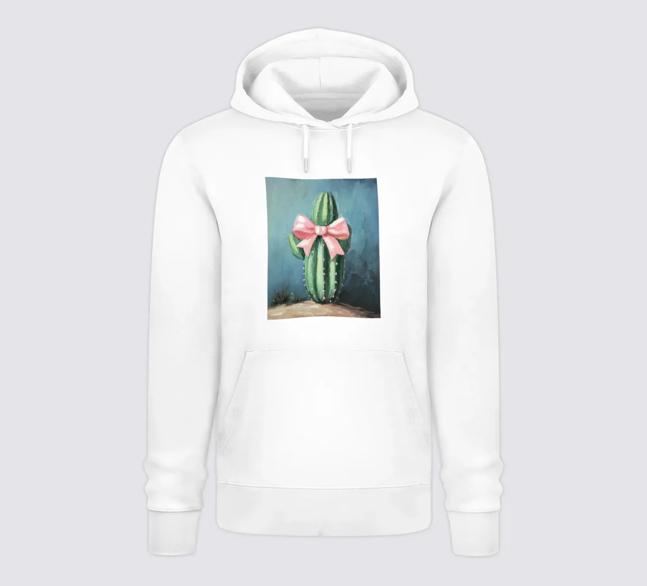 Cactus rosa Bow Boho Botanical Tropical Succulent Greenery felpa con cappuccio da Gentle Echoes Art