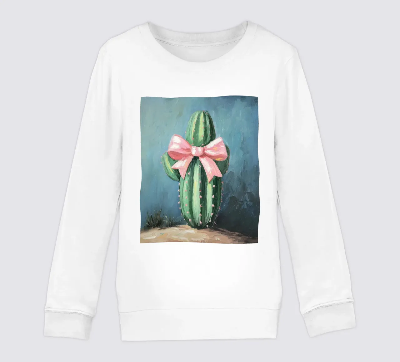 Cactus rosa Bow Boho Botanical Tropical Succulent Greenery felpa bambino da Gentle Echoes Art