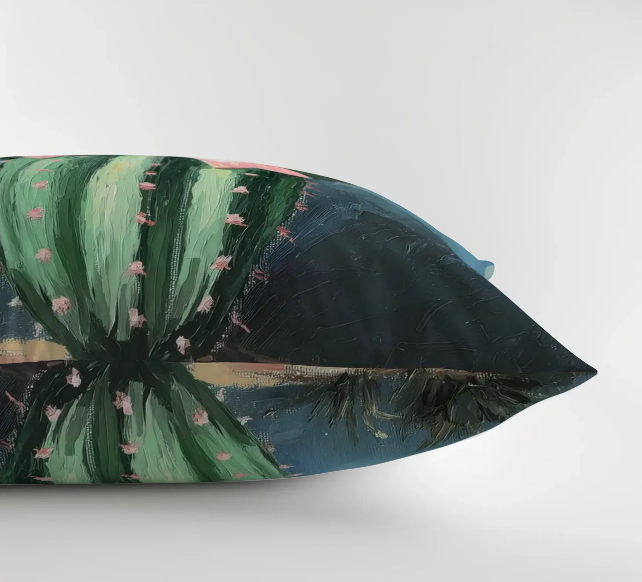 Cactus rosa Bow Boho Botanical Tropical Succulent Greenery cuscino da Gentle Echoes Art