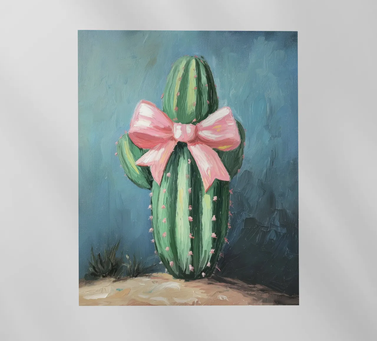 Cactus rosa Bow Boho Botanical Tropical Succulent Greenery pellicola backlit da Gentle Echoes Art