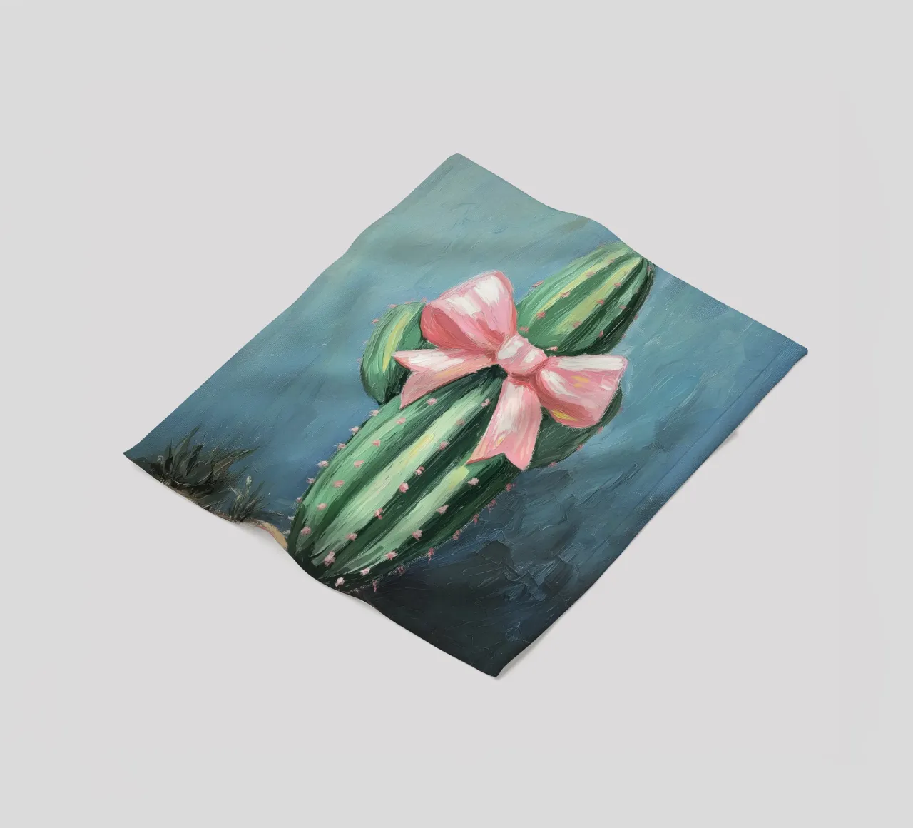 Cactus rosa Bow Boho Botanical Tropical Succulent Greenery coperta in pile da Gentle Echoes Art
