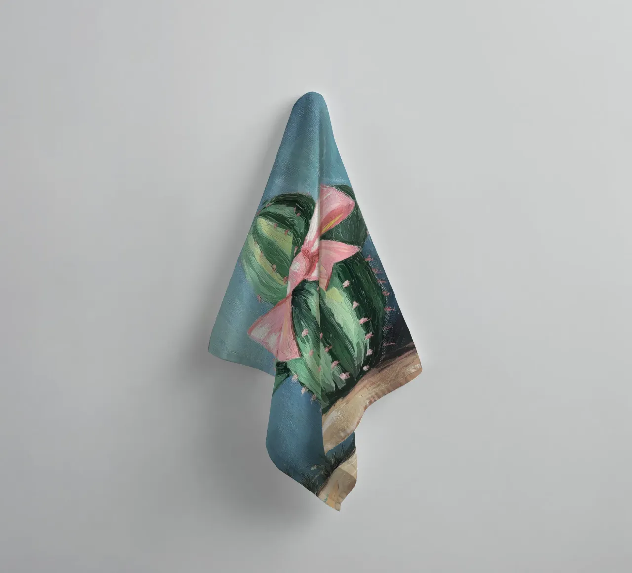 Cactus rosa Bow Boho Botanical Tropical Succulent Greenery asciugamano da bagno da Gentle Echoes Art
